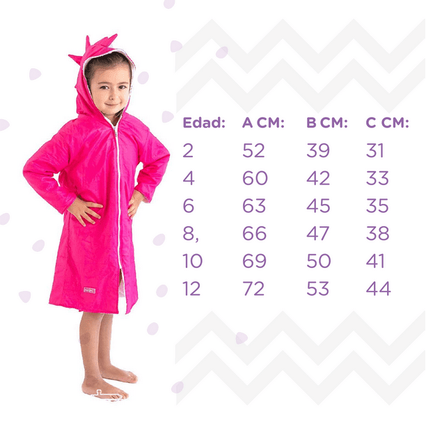 Parca Bata de Natacion para ninos rosa talla 4 MASHO BN02RF