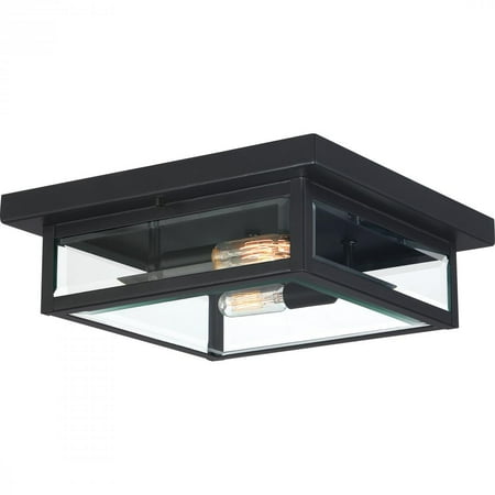 

Quoizel WVR1612EK Westover Modern Industrial 2-Light Outdoor Flush Mount Ceiling Lighting Earth Black - 12 Watt 12 Inch Fixtures for Outdoor Backyard & Patio - Overhead Porch Lights