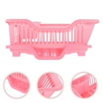 MLINS Kitchen Organization Drying Rack Pink Drain Basket Dish Plate