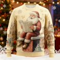 thumbnail image 2 of ChaoLingNeng Christmas Sweater for Men 3D Funny Santa Claus Xmas Pullover Sweatshirts 3D Graphic Holiday Pullover Tops, 2 of 5