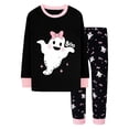 thumbnail image 2 of Halloween Pjs Kids Crewneck Long Sleeve Cute Print Sleepwear Lounge Set Fall Pajamas Kids Size 2-10 Years, 2 of 5