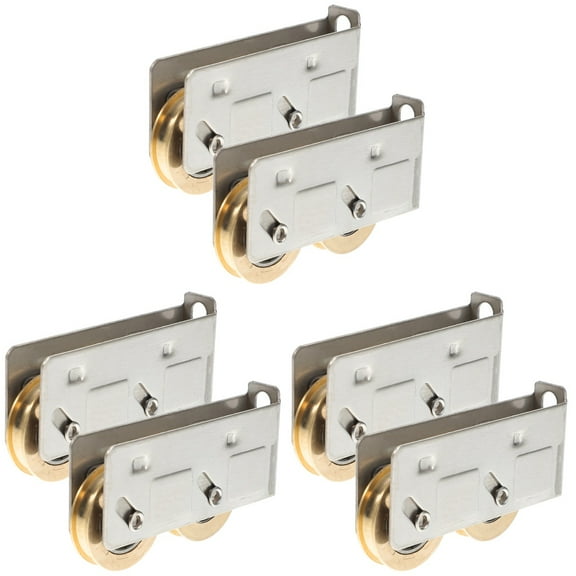 6 Pcs Sliding Door Replacement Rollers Screen Wheels Glass Stainless Steel Copper
