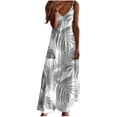 thumbnail image 3 of BRGZLK Women's Dresses Casual Summer Printed Beach Vacation Sleeveless Strap V-Neck Dress Comfortable Flower Print Beach Resort Long Suspender Dress, 3 of 7
