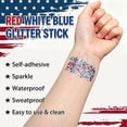 thumbnail image 5 of High-Shine Glitter & Sequins – Red, White & Blue Star-Shaped Glitter Stick for Face & Body; Patriotic 250th Celebration & Sports-Themed Makeup(D,2PCS), 5 of 6