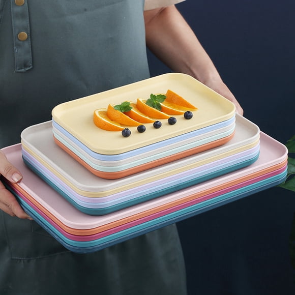 Bandeja para mesa de café, bandeja para servir en la cocina, bandeja para té de trigo, bandeja para servir postres y té, materiales ecológicos