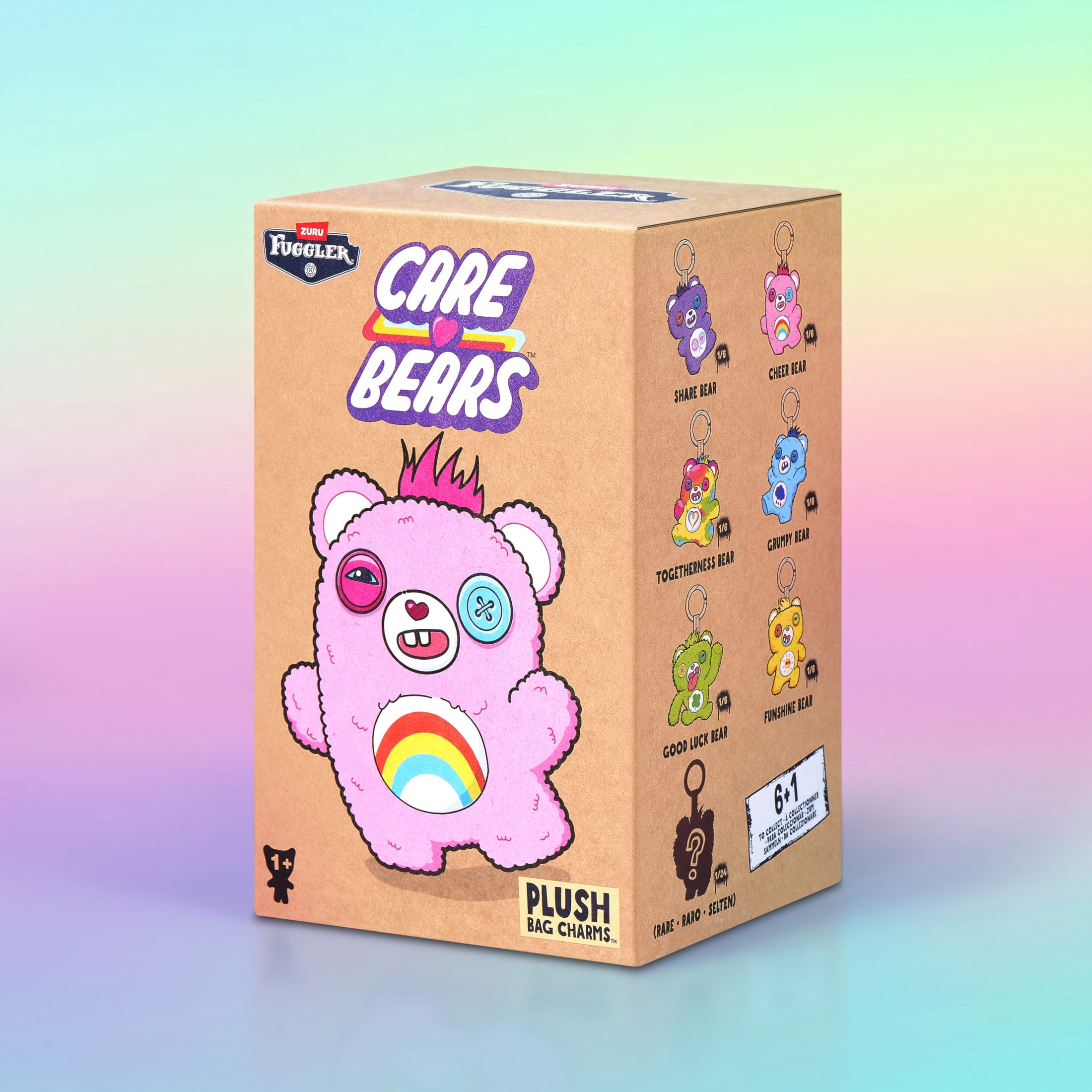 Fuggler Care Bear Keyring 5 Inch Plush Collectible Accessory by ZURU Featuring Funny Ugly Monster Design with Clip-On Key Ring, Perfect for Bags, Backpacks, and Fans