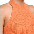 thumbnail image 4 of FORCYNTHIA Women's Linen Blend Halter Neck Tiered Midi Dress (Orange, S), 4 of 5