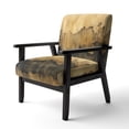 thumbnail image 3 of Designart "Abstract Fluidity Brown Black Composition" Brown Abstract Fluidity Upholstered Accent Chair - Modern Arm Chair For Bedroom, 3 of 7