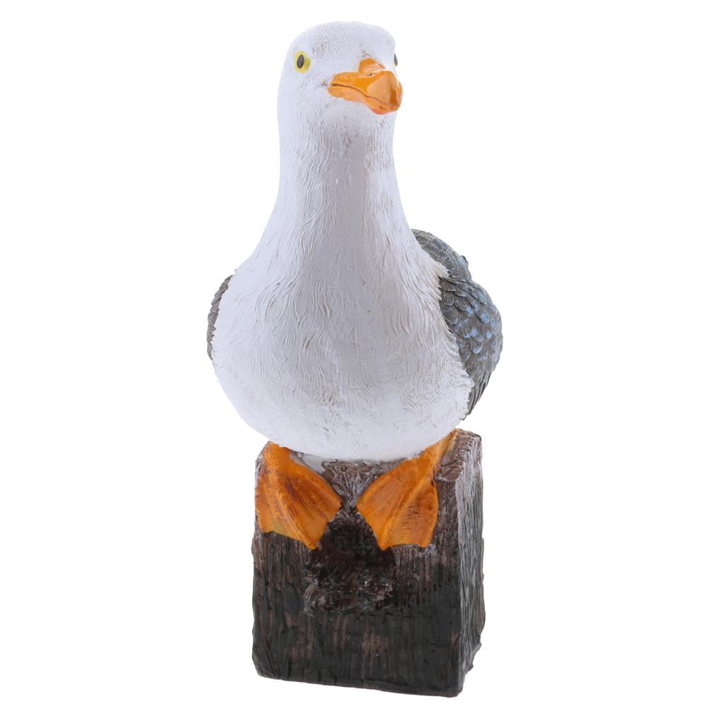 2pcs Resin Craft Seagull Statue Garden Sculpture Outdoor Landscape Decoration