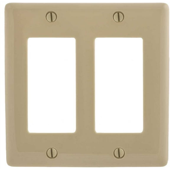 HUBBELL WIRING P262I 2-Gang Decorator Wall Plate - Ivory