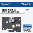 thumbnail image 2 of Brother Genuine P-touch TZE-231 Tape, 1/2" (0.47") Wide Standard Laminated Tape, Black on white, Laminated for Indoor or Outdoor Use, Water-Resistant, 0.47" x 26.2' (12mm x 8M), TZE231, 2 of 3
