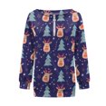 thumbnail image 2 of Gibobby Divertidas Sudaderas con cuello redondo Sudaderas sin capucha Moda para mujer Manga larga Cremallera Moda al libre Top casual (Azul, XL), 2 of 4