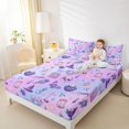 thumbnail image 3 of Castle Fairy Halloween Skull King Sheets 4pcs,Kawaii Gothic Gradient Butterfly Moon Bedding,Lavender Purple,1 Fitted Sheet,1 Flat Sheet and 2 Pillowcases, 3 of 6