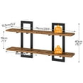 thumbnail image 4 of HOOBRO Set of 2 15-Inch 2-Tier Floating Wall Shelves, Rustic Brown and Black, 4 of 13
