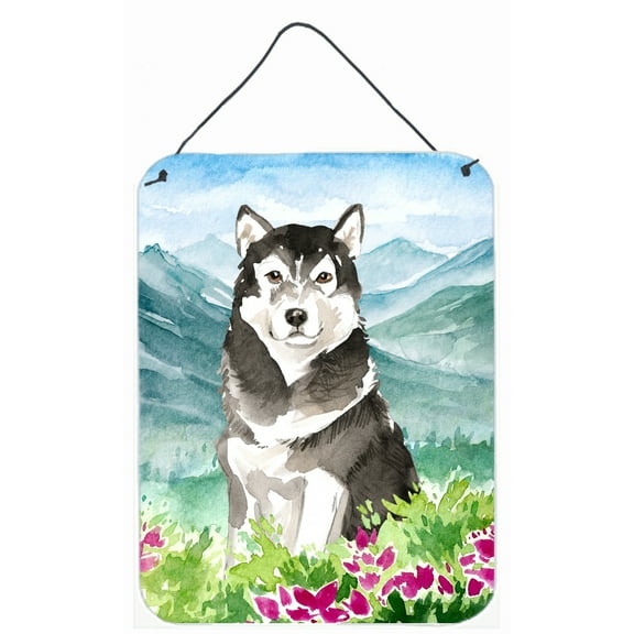Mountain Flowers Alaskan Malamute Wall or Door Hanging Prints