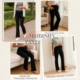 thumbnail image 6 of Beaisland Women's Plus Size Maternity Pants Stretchy Maternity Leggings Over The Belly Pregnancy Dress Work Pants with Pockets 3-Pack, 6 of 7