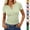 02# Light Green, variant on Women's Figure-Flattering Ribbed Knit Henley Neck Button Short Sleeve Slim Fit Office Casual Tops, 02# Purple L