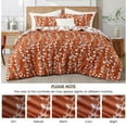 thumbnail image 4 of Lanco 3 Piece Terracotta Comforter Set, Full Size Solid Microfiber Print Bedding Set, All Season Leaves Bedding, 4 of 8