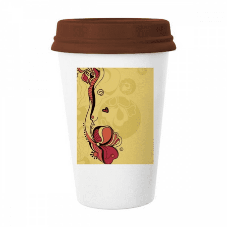 

Flower s Colorful Art Grain Mug Coffee Drinking Glass Pottery Cerac Cup Lid