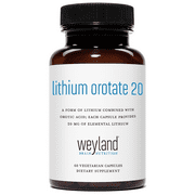 Weyland Brain Nutrition - Lithium Orotate 20mg, 60 Vegetarian Capsules, Lithium Supplement