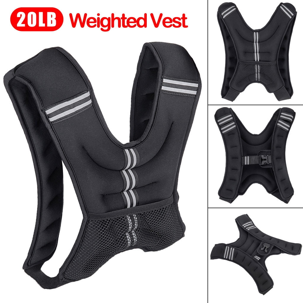 Workout Weight 10-20LB Weighted Vest Exercise Training Fitness Adjustable Strap