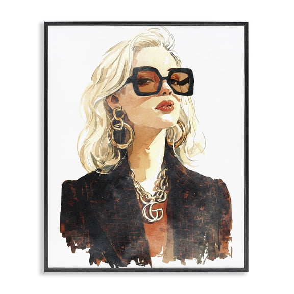 Stupell Industries Luxurious Gilded Gaze Black Framed Giclee Art, design by Svetlana Aleynikova