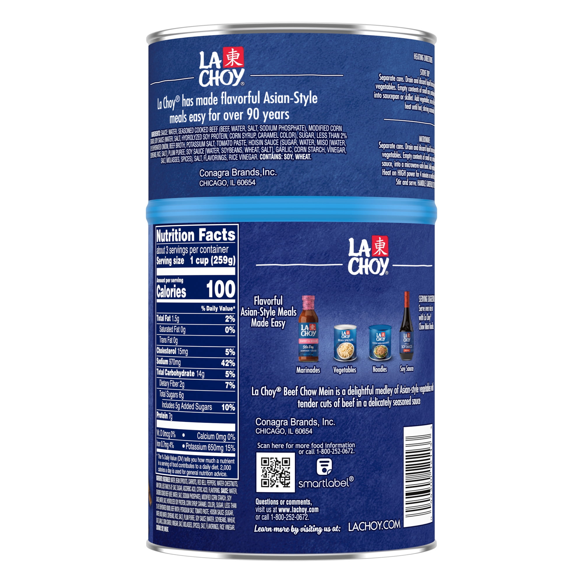 La Choy Beef Chow Mein, Beef and Vegetables in Sauce, 42 oz