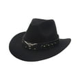 thumbnail image 3 of segolike Western Cowboy Hat Sun Hat Comfortable Women Men Cowgirl Hat Sun Protection for Fishing Holiday Costume Camping Black, 3 of 8