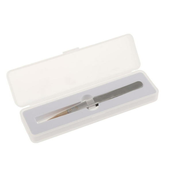 Herramienta de reparación de relojes, pinzas de de con punta de madera, para joyería con caja de almacenamiento aislada para componentes