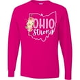 thumbnail image 3 of Inktastic Ohio Strong with State Silhouette and Pink Flowers Long Sleeve T-Shirt, 3 of 5
