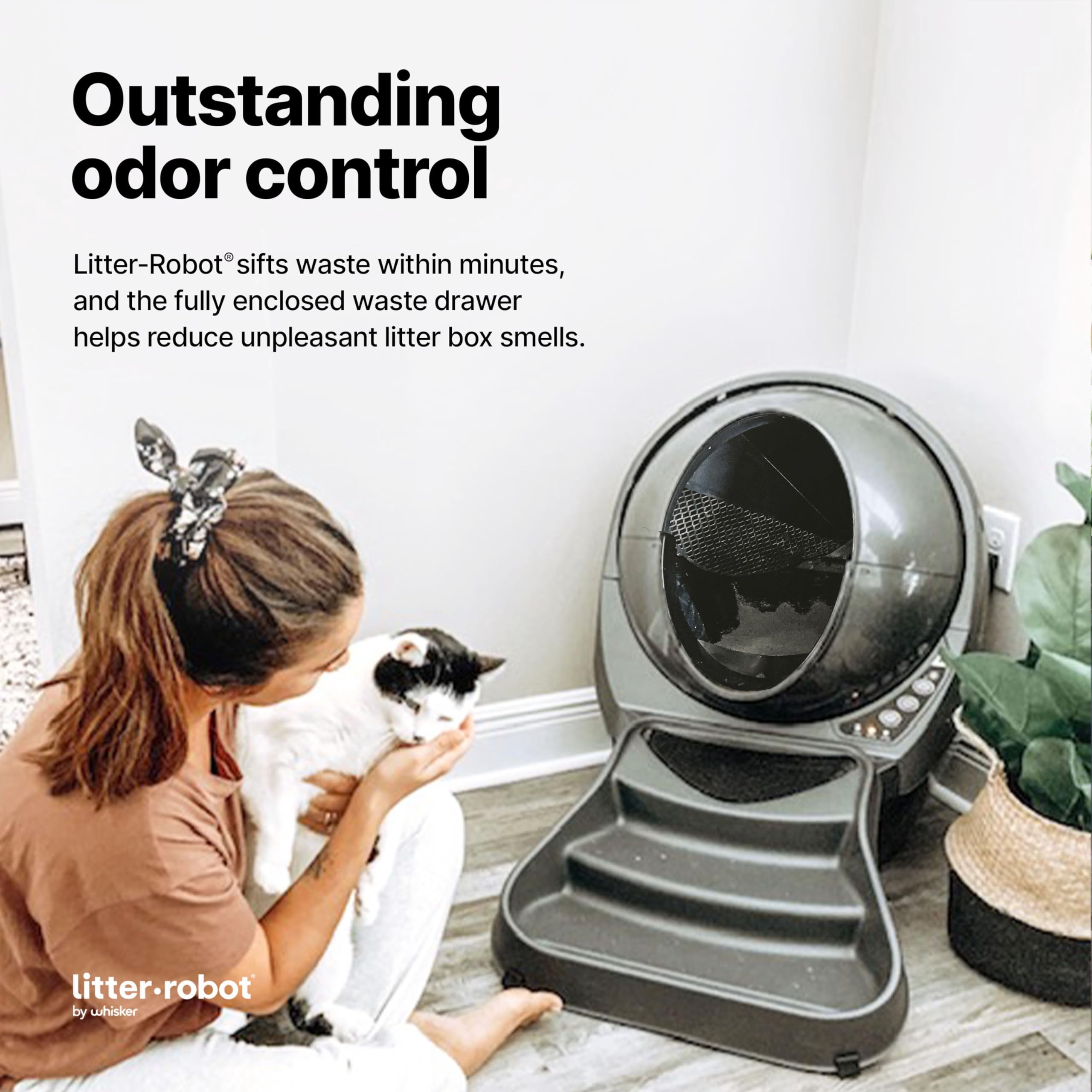 Litter-Robot 3 Ramp by Whisker, Grey Cat Ramp for Litter Box, Custom Fit for Litter-Robot 3, Reduces Tracking, Suitable for Small & Older Cats, Made in the USA