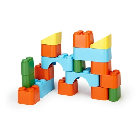 Green Toys 18 Blocks Piece Set, 100% Recycled Plastic, for Unisex Toddlers 1+