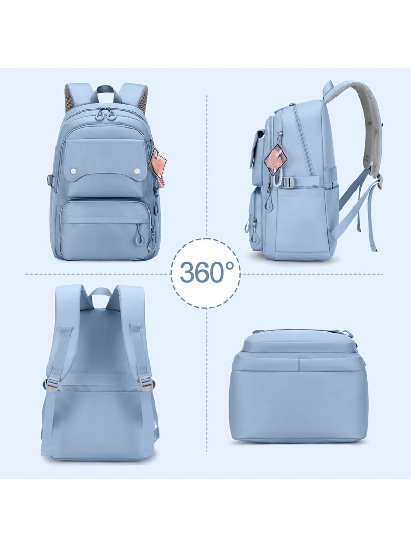 best blue laptop backpack for middle school girl Teen Girls Kids Blue, Multi-pocket School Bag Kids Backpack for Girls Bookbags MULTIPLE COMPARTMENTS to keep things organized Best Backpacks for Middle Schoolers