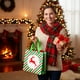 thumbnail image 5 of Bolsa de regalo navideña de tela no tejida | Bolsa plegable impermeable para guardar regalos navideños | Bolsa reutilizable navideña con asa resistente | Para dulces, pequeños regalos, decoración y, 5 of 6