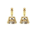 thumbnail image 4 of 3 Ct Round Cut Drop Dangle Yellow Moissanite 14K Yellow Solid Solid Gold Everyday Dainty Earrings Lever Back, 4 of 7