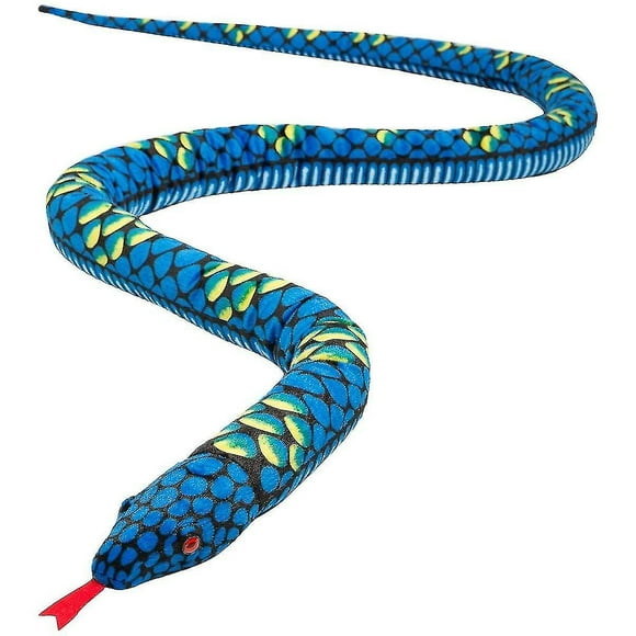 Plush Giant Snake Realistic Animal Red Eyes Toy Gifts For And Girls 110 Inches Blue UYLY Gift 2024