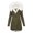Army Green, variant on Women Winter Cotton Coat Plus Size Faux Fur Hood Fleece-lined Zip-up Press Button Closure Jacket Windproof Mid Length Slim Fit Outerwear