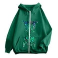 thumbnail image 4 of MUXiin Green Zip Up Hoodie For Women Full Zip,Women's Zip Up Hoodie Oversized Streetwear Skeleton Graphic Pullover Casual Soft Jacket Style Athletic Comfort Fit Oversized Vintage Streetwear,XL, 4 of 4