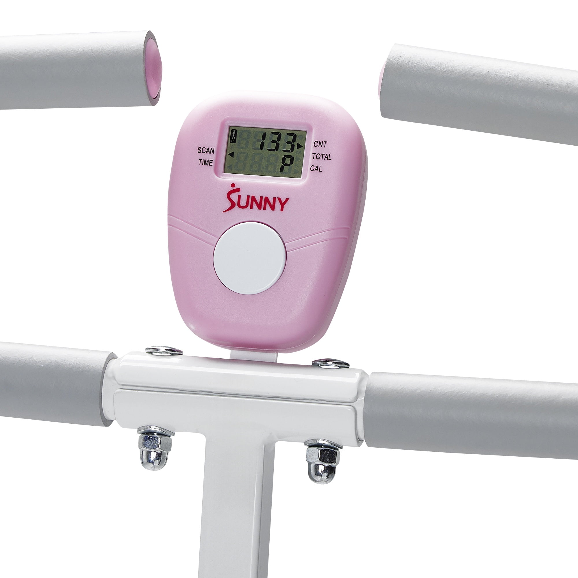 Sunny Health & Fitness Pink Row-N-Ride Plus, Squat Assist Rower for Glutes and Full Body Workout, 330 LB Capacity and Free Access to SunnyFit App - P2100SMART