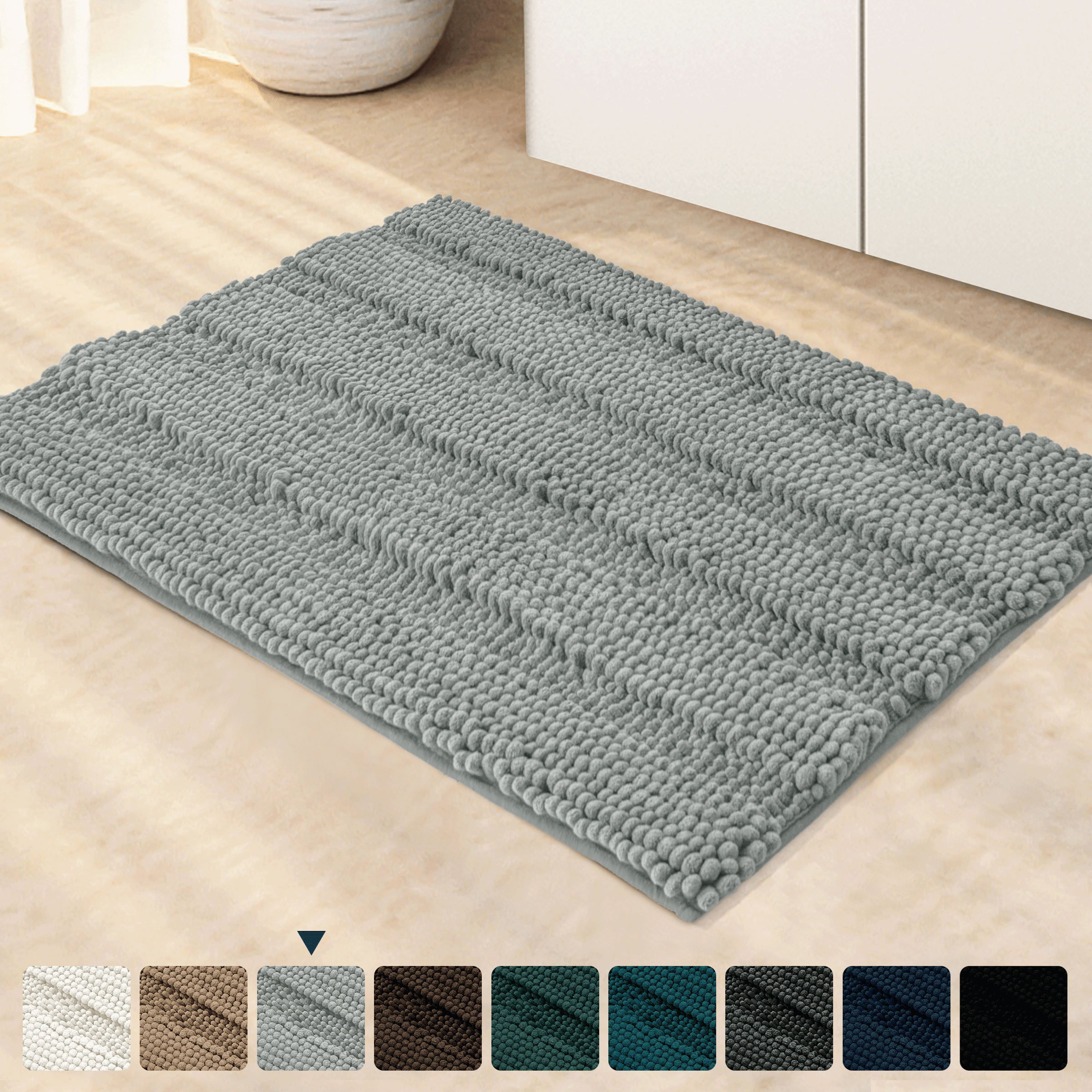 15X23" Kitchen Bathroom Floor Non-Slip Bath Mat Rug Carpet Scrap Wood Stitching 