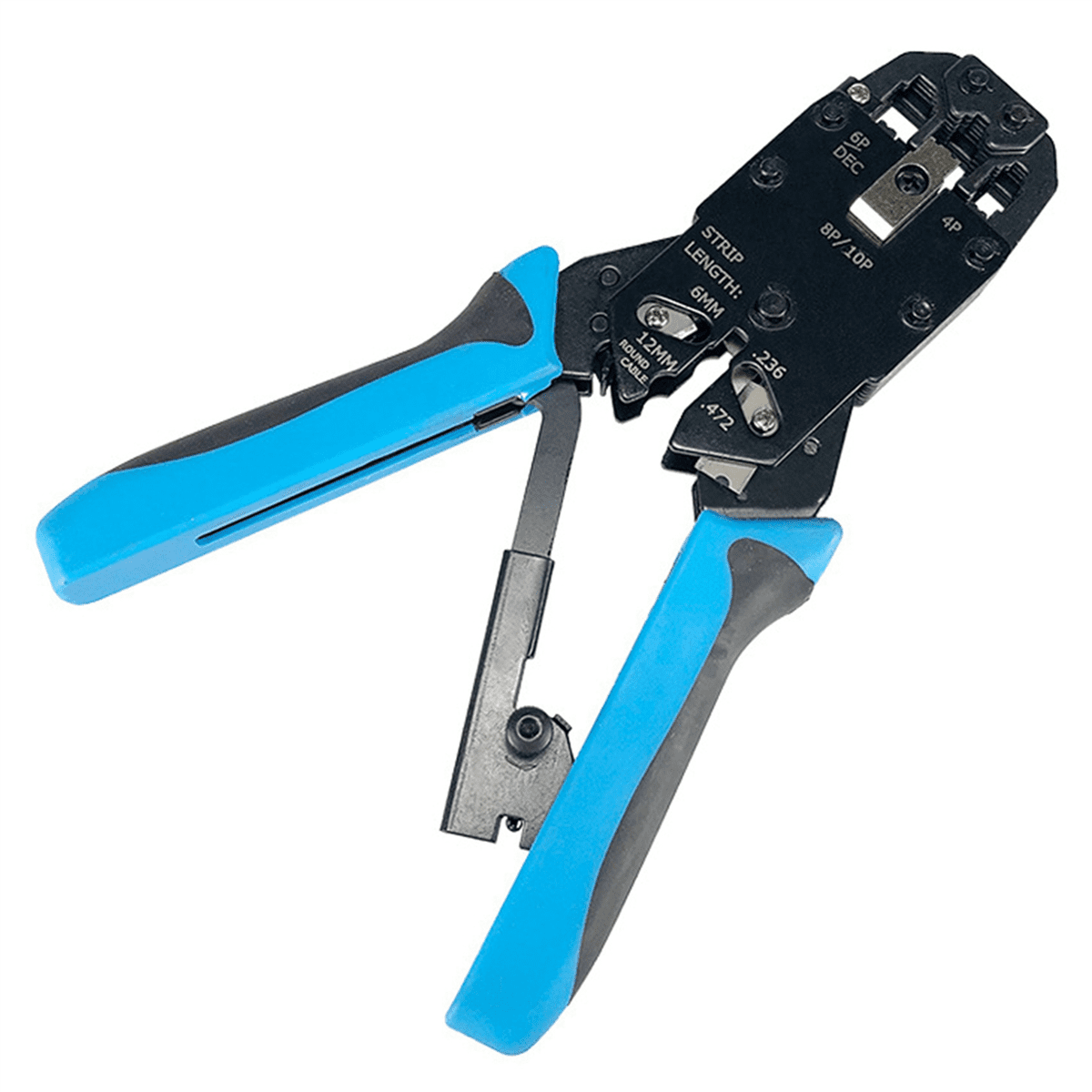 3X RJ45 Network Crimper 10P 8P 6P 4P Crimping Tools Stripper for RJ45 RJ11 RJ12 RJ50 Connector Ethernet Cable,3 x Crimper,Black&Blue