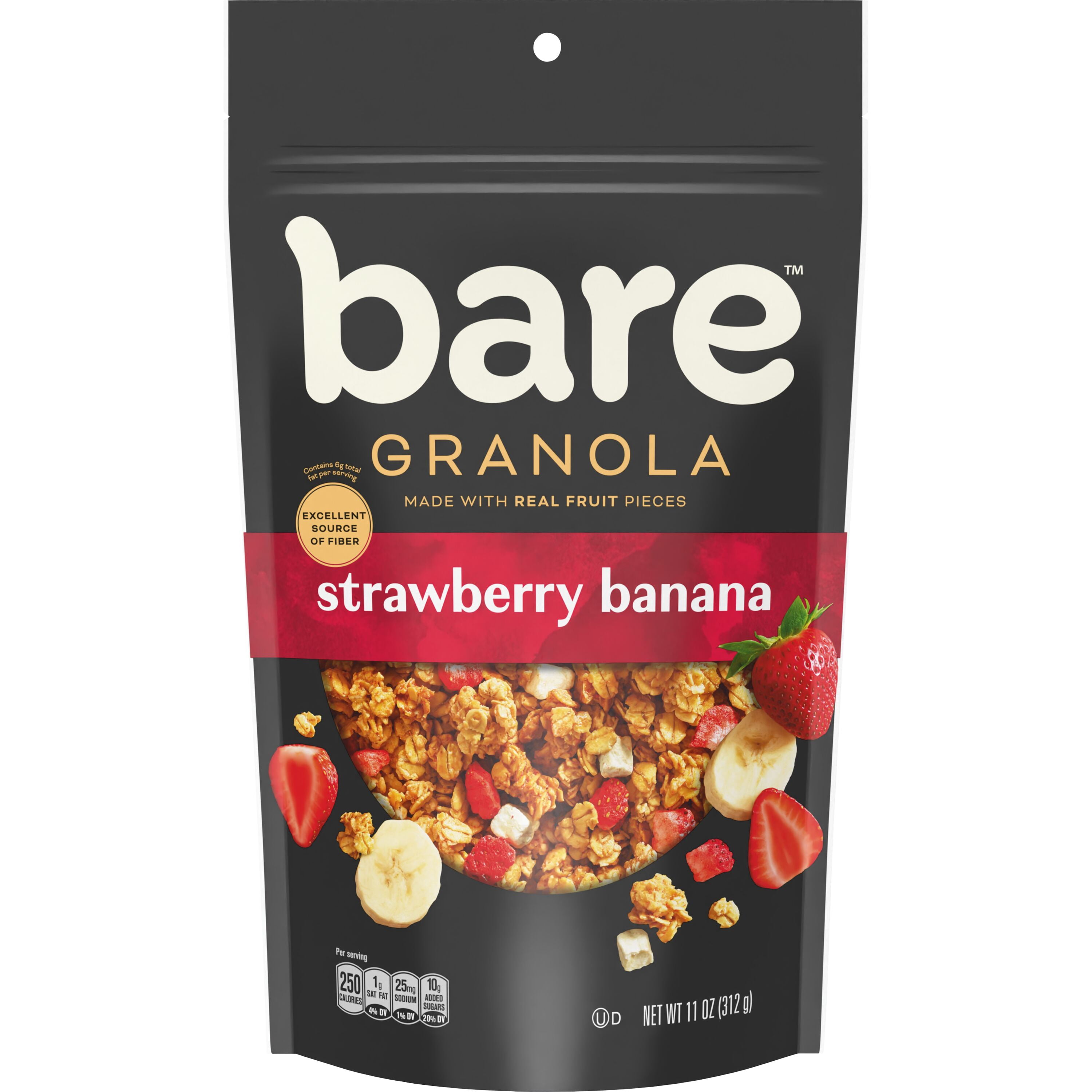 (5 pack) Bare Granola Strawberry Banana Crunchy Fruit Chips, 11 oz Bag