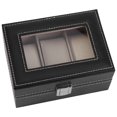 thumbnail image 4 of Caja Para Relojes De Cuero PU Con 3 Ranuras Y Almohada Suave, Escaparate De Vidrio, Organizador De Almacenamiento Para Exhibición De Joyas Y Relojes, 16 X 11 X 8 Cm, 4 of 7