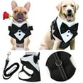 Eudgs New Pet Leash Breakaway Dog Suit One Chest Harness Tuxedo Set