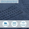 thumbnail image 4 of Superior Zero Twist Cotton Waffle Border Bath Towel Set of 3, Navy Blue, 4 of 12