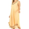 thumbnail image 3 of Sakkas Everyday Essentials Caftan Tank Dress / Cover Up - Sand / Black - One Size, 3 of 5