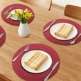 thumbnail image 2 of Farmhouse Round Placemats Set of 6 Woven Placemats for Dining Table Decor, Washable Kitchen Table Mat for Holiday Wine Red 15inch, 2 of 6
