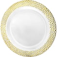 thumbnail image 2 of EcoQuality 7.5 Inch Gold Plastic Round Dinner Plate Pebble Design – Elegant Disposable Tableware for Weddings Parties and Events – Durable Stylish and Reusable Design – Catering Buffets (10), 2 of 2