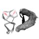thumbnail image 5 of Conjunto De Cosplay De Anime De Halloween, Pinzas Para El Pelo Con Orejas De Piel Sintética Y Collar De Cuello Con Cola De Zorro Y Lobo Para Disfraz De Fiesta De Halloween, 5 of 7