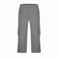 thumbnail image 6 of Capri Cargo Shorts for Men - Below Knee Long Shorts with Pockets Dstring Elastic Waist Baggy Utility Hiking Pants,M, 6 of 7